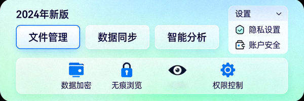 2024年新版软件功能界面与隐私保护图标展示