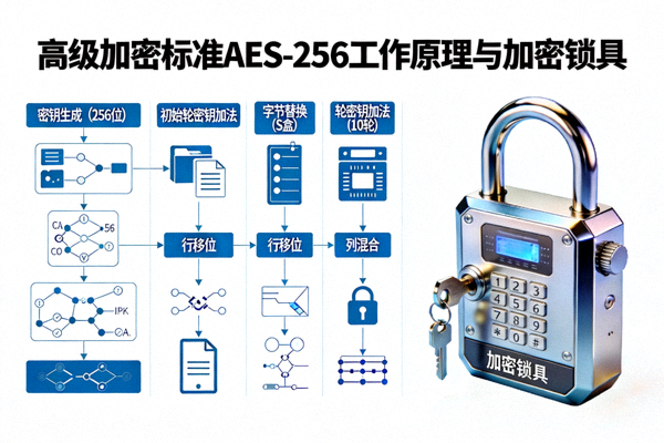 AES-256高级加密标准工作原理与加密锁具视觉化展示